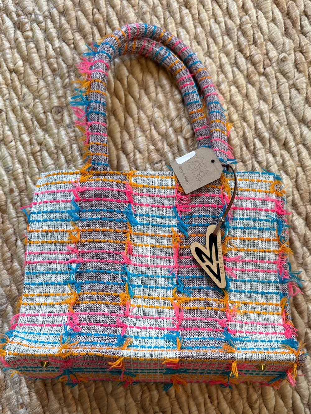 Rare!! NWT Maria Victoria Julia Bag Multi-  Stripe Tote Bag